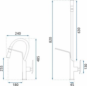 Rea Castor, vysoká drezová batéria, čierna-zlatá, REA-B6936