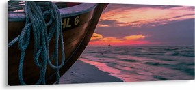Obraz loďky na brehu (120x50 cm)