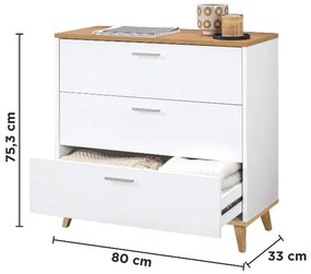 Livarno®  Komoda Corfu, 80 x 75 x 33 cm + Tv stolík Corfu, 113 x 60,5 x 33 cm  (800011142)