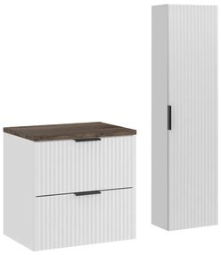 Koupelnová sestava Casad s deskou a skříňkami 60 cm bílá/dub santa fe vintage
