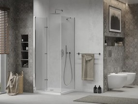Mexen Lima sprchovací kút 70 x 70 cm, 6mm sklo, chrómový profil-číre sklo + slim sprchová vanička 5cm, 856-070-070-01-00-4010