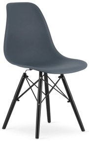 Bridlicovo sivá stolička YORK OSAKA s čiernymi nohami