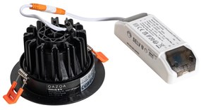 Zapustené bodové svietidlo čierne 9,5 cm vrátane LED 1015 lm stmievateľné IP23 - Gaius