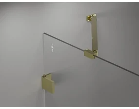 Mexen Lunar Duo, výklopný sprchový kút 115 x 115 cm, 8mm číre sklo, zlatý profil, 834-115L-115P-50-00