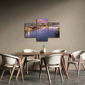 Obraz nočného mesta Bratislavy s riekou (90x60 cm)