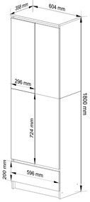 Skriňa Rexa 60 cm biela/dub sonoma