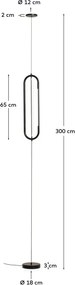 Čierna LED stojacia lampa (výška 300 cm) Bow – Kave Home