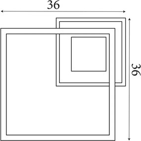 Searchlight 44250BK - LED stmievateľné stropné svietidlo QUADRATE LED/24W/230V 36x36 cm
