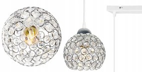 Závesné svietidlo Crystal, 2x strieborné krištáľové tienidlo, (chrómové uchytenie), w