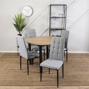 Čalouněná jídelní židle Tex šedá/černá