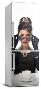 Nálepka tapeta na chladničku Žena v okuliaroch FridgeStick-70x190-f-101939055
