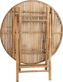 Prírodný bambusový kulatý skládací odkladací stolík Bamboo Pliable - Ø 90*76cm