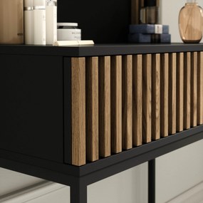 Toaletní stolek se zrcadlem Meorati 85 cm černý/dub Artisan