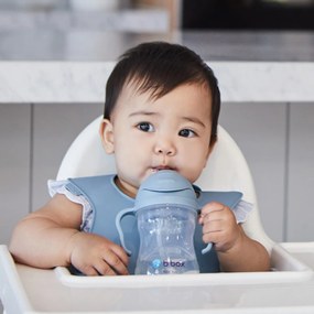 Hrnček so slamkou - modrý 240 ml