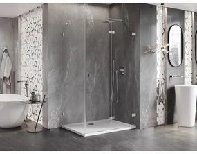 Mexen Lunar-F, sklápací sprchový kút pravý 90 x 80 cm, 8mm číre sklo, chrómový profil, 836-090-080-01-00-P