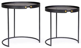Súprava dvoch konferenčných stolíkov zeyna ø43 a ø48,5 cm čierna MUZZA