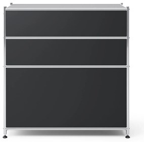 Kovová komoda »CN3« s 3 zásuvkami, čierna