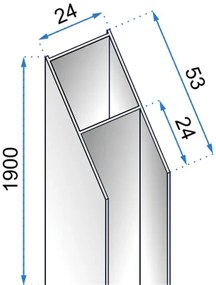 Rea - MOLIER rozširovací profil pre sprchové dvere 190cm, čierna, REA-K6000