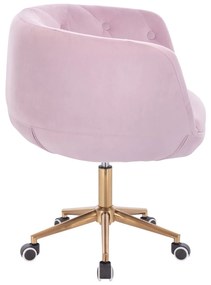 LuxuryForm DESIGN Kreslo MONTANA VELUR na zlatej podstave s kolieskami - levanduľa