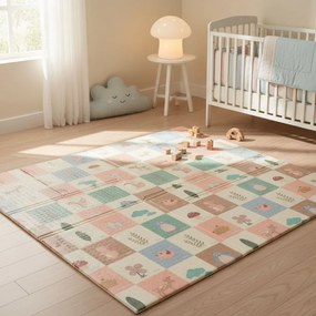 iPLAY dvojstranná edukatívna hracia podložka 200x150 cm XPE, protišmyková, skladacia