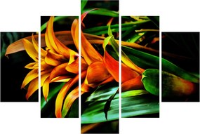 Obraz oranžovej kytice (150x105 cm)