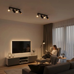 Toolight Toolight, stropné reflektorové svietidlo 4xGU10 60W APP940-4C, čierna, OSW-03858