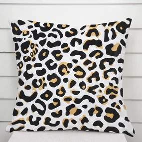 Biante Bavlnená obliečka na vankúš Sandra SA-409 Leopardí vzor na bielom 70 x 90 cm
