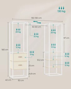 Otvorená šatníková skriňa RGR003W67