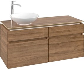 VILLEROY &amp; BOCH Legato závesná skrinka pod umývadlo na dosku (umývadlo vľavo), 4 zásuvky, 1200 x 500 x 550 mm, Oak Kansas, B58000RH