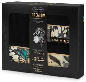 FROTÉ UTERÁK EVA MINGE15 SADA 1KS 30X50 CM, 1KS 50X90 CM, 1KS 70X140 CM ČIERNA