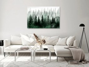 Obraz - Škandinávsky hmlistý les 120x80
