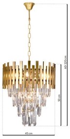 Luster na reťazi ASPEN GOLD 9xE14/40W/230V