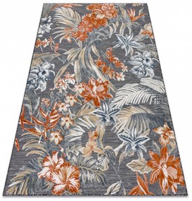 Vonkajšie kusový koberec Kvety čierny 117x170cm