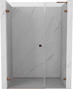 Mexen Lunar-B, L výklopné ľavé sprchové dvere 110 cm, 8mm číre sklo, ružové zlato profil, 832SL-110-050-60-00-L