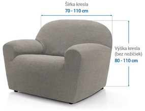 Super strečové poťahy HARMONIA svetlošedá kreslo (š. 70 - 110 cm)