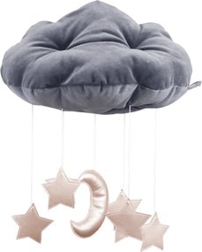 Dekoratívny obláčik grafitová s ružovou 26x37x44cm