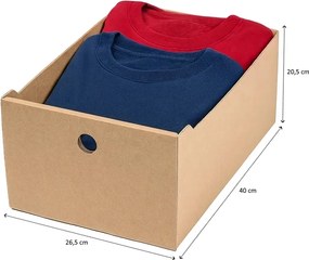 KARTON PAK Úložné boxy na oblečenie, organizéry do skrine EKO KARTON 27x40x21 - zásuvka