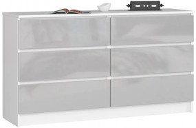 Komoda K140 6SZ CLP metalická, lesk