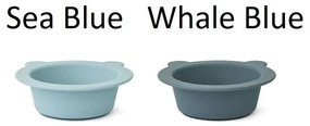 LIEWOOD Miska s prísavkou Peony Sea Blue/Whale Blue Whale Blue