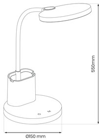 Stolná LED lampa Scuola, 1x LED 8w, 3000-6000k, w