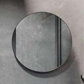 Kúpeľňové zrkadlo BORGSTED pr. 80 cm čierne