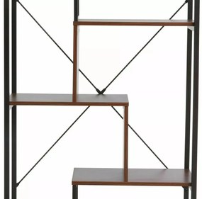 Regál Net B 75 cm ořech tmavý/černý