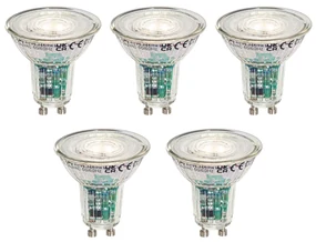 Sada 5 inteligentných LED žiaroviek GU10 50 mm číra 4,7 W 345 lm 2200 – 4000 K