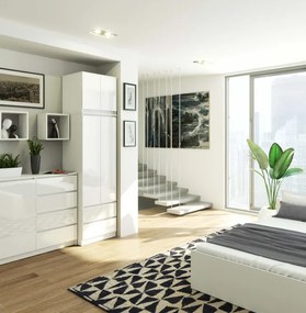 Skriňa s nadstavcom S 60 cm 2D 2SZ CLP biela / biela, lesk