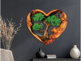 drevko |  Machový Strom života Srdce lesa (UV tlač)  45 x 51 cm