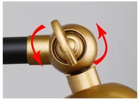 Nástenná lampička TRUCK 1xE27/40W/230V zlatá/čierna