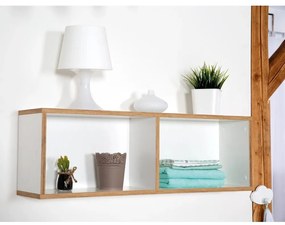 Biela detská nástenná knižnica 90x29 cm Finn – Roba