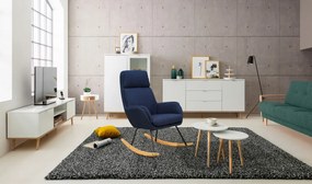 Hojdacie kreslo Lindberg, námornická modrá látka