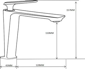 Mexen Ares, umývadlová batéria, čierna matná, 744100-70