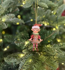 Červená vianočná ozdoba škriatok Mia 9cm